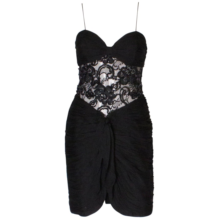 Vintage Belville Sassoon Silk Chiffon Cocktail Dress
