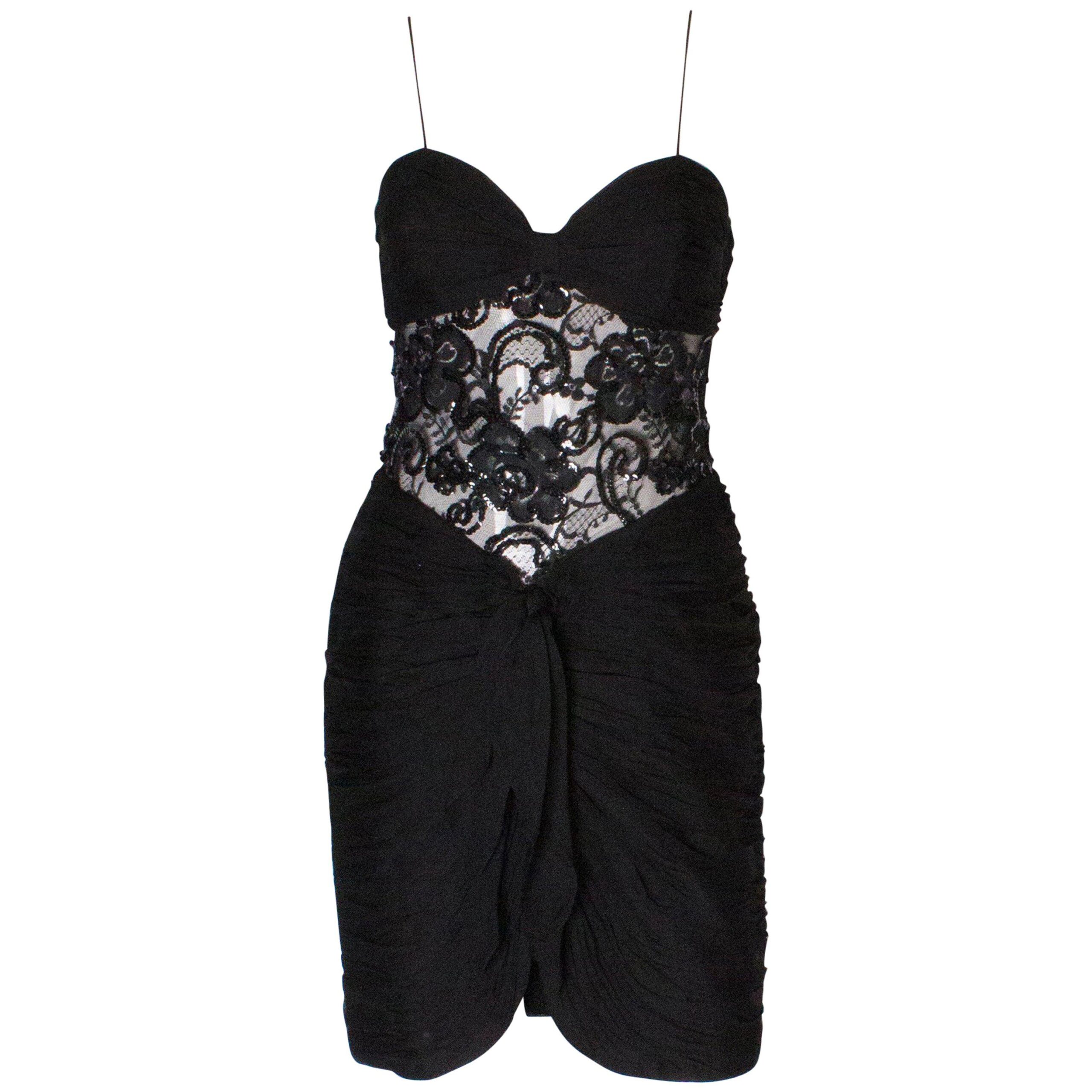 Vintage Belville Sassoon Silk Chiffon Cocktail Dress
