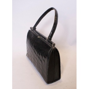 Vintage Black Crocodile Handbag