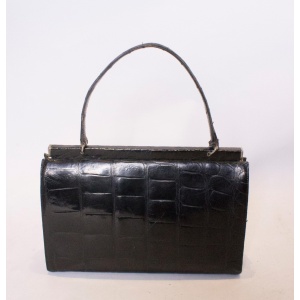Vintage Black Crocodile Handbag
