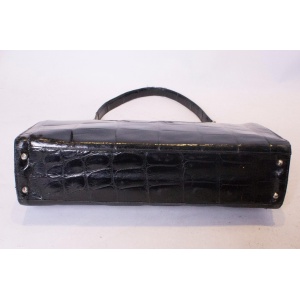 Vintage Black Crocodile Handbag