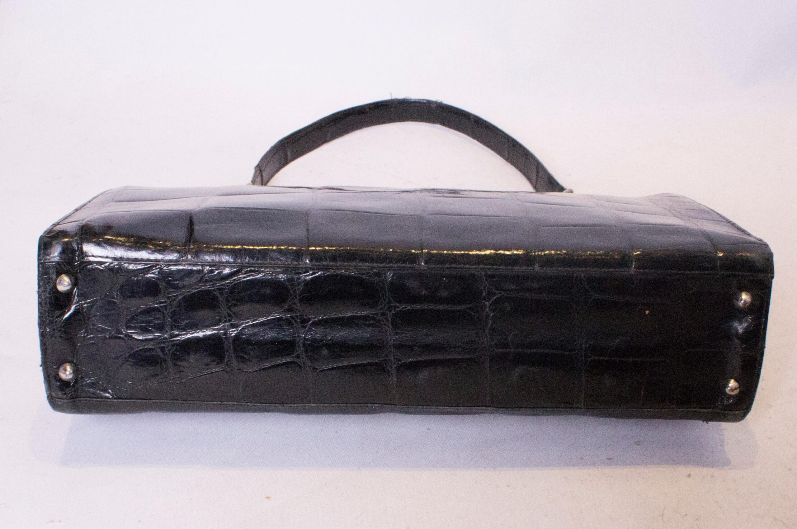 Vintage Black Crocodile Handbag