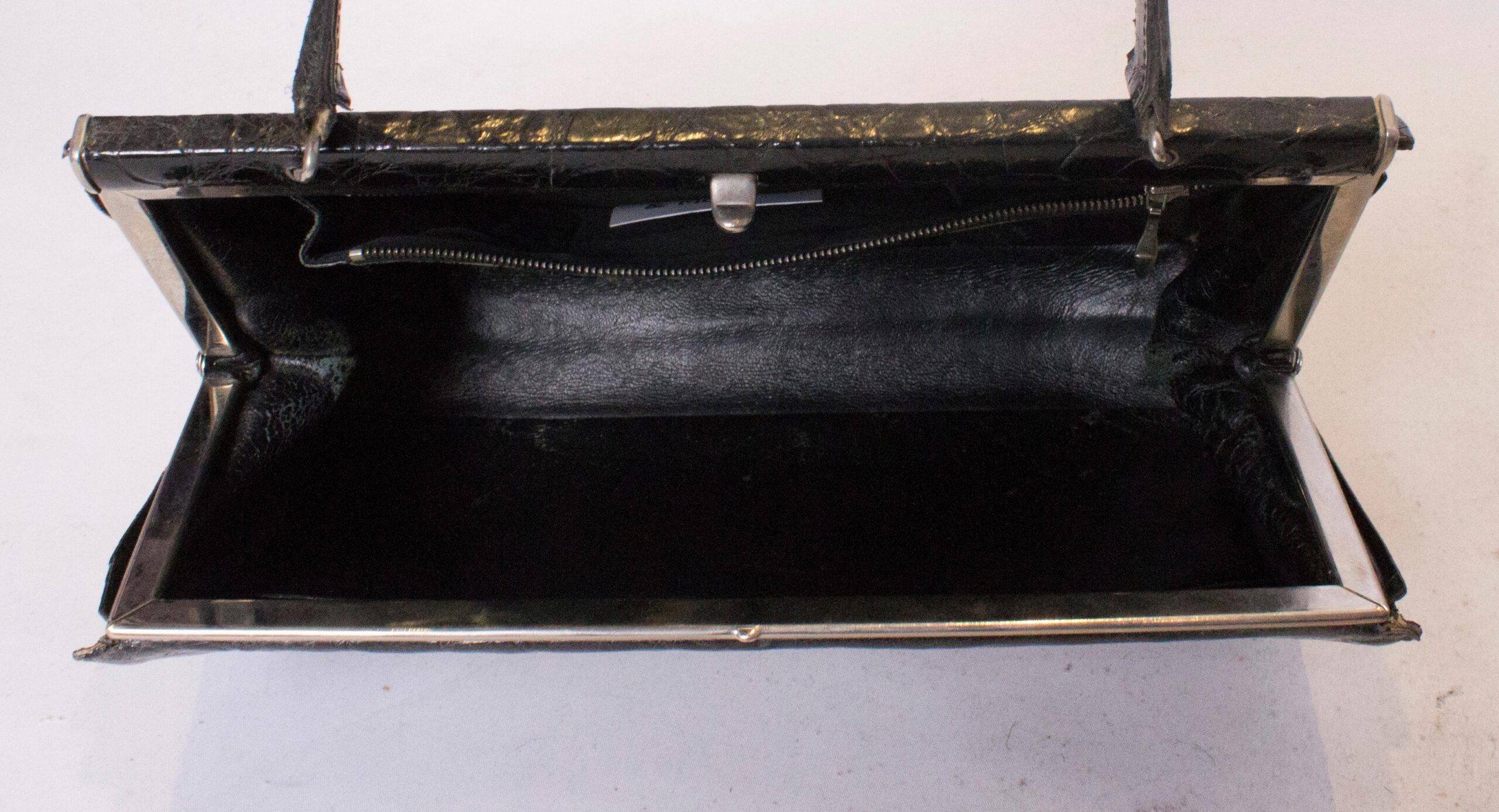 Vintage Black Crocodile Handbag