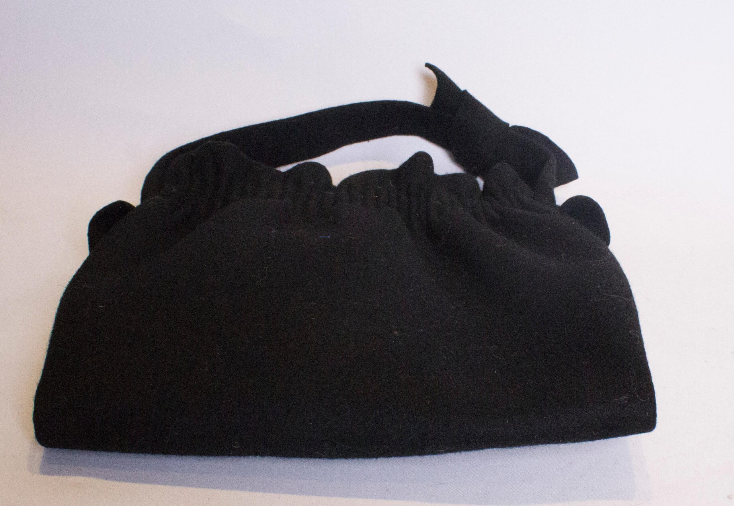 Vintage Black Felt Bag