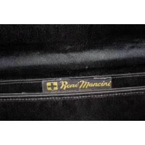 Vintage Black Satin Evening Bag by Rene Mancini