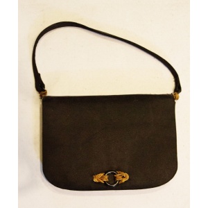 Vintage Black Satin Evening Bag by Rene Mancini