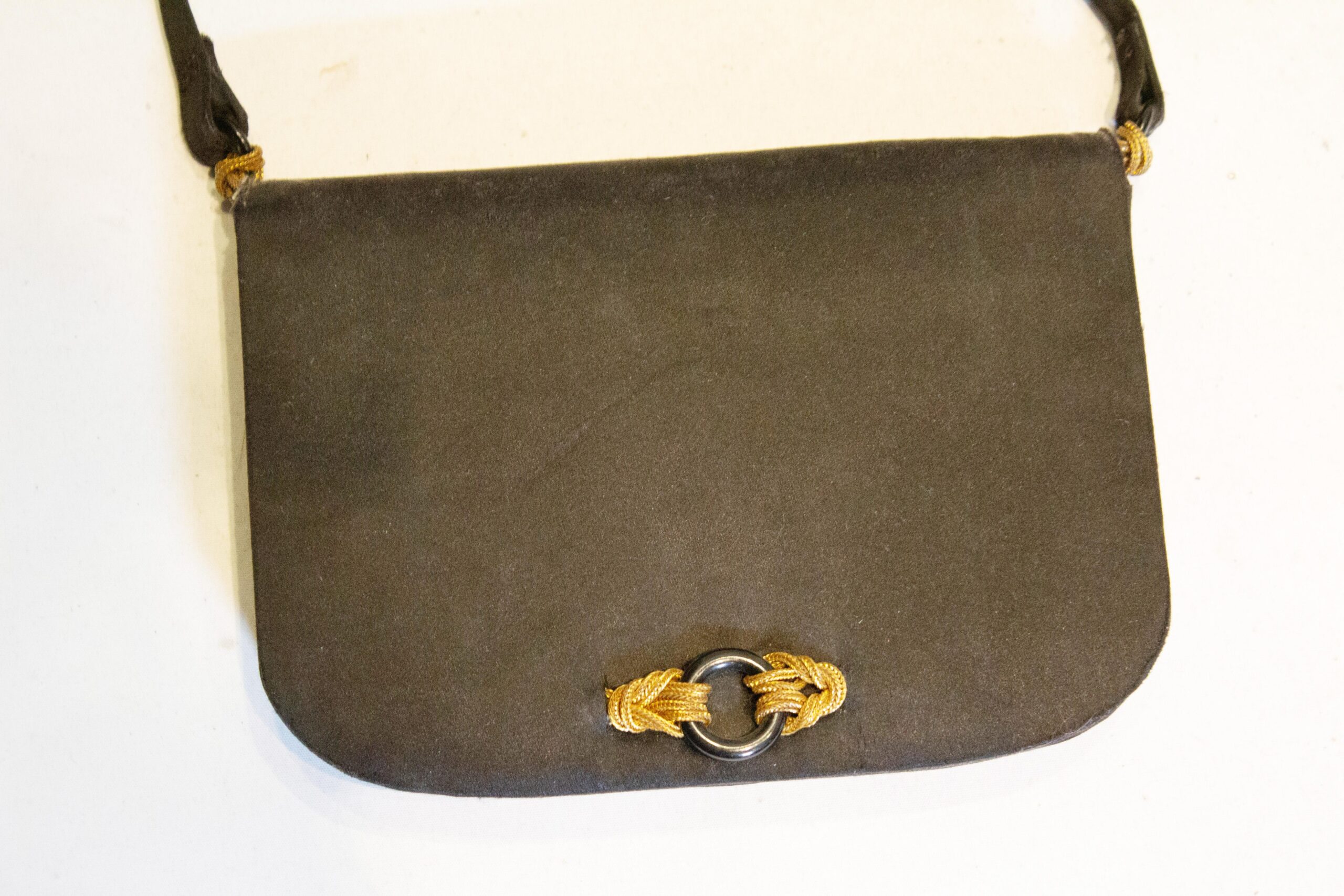 Vintage Black Satin Evening Bag by Rene Mancini