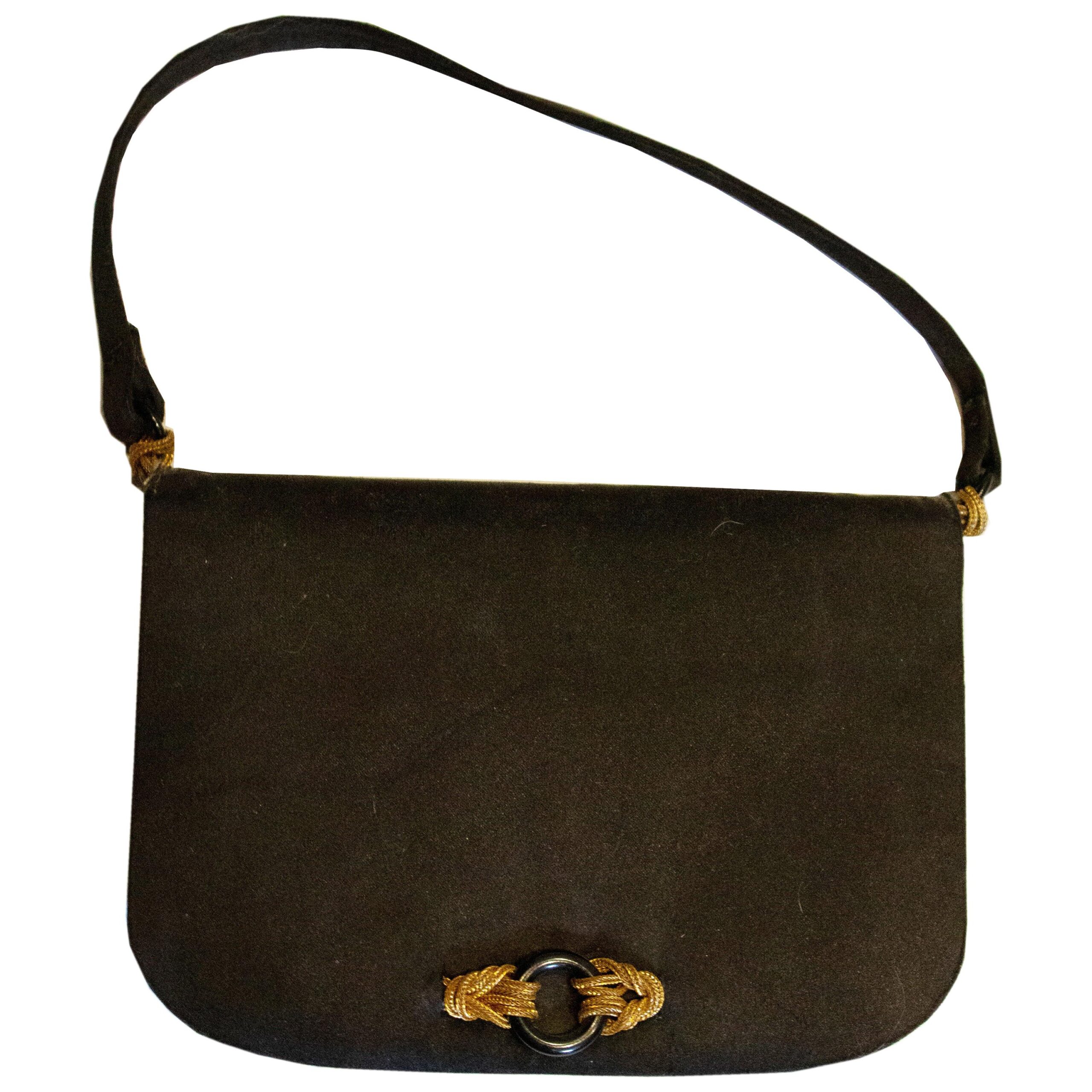 Vintage Black Satin Evening Bag by Rene Mancini