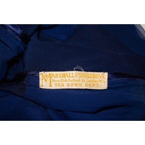 Vintage Blue Satin Marshall and Snelgrove Satin Dress