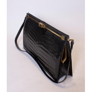Vintage Bon Gout Black Crocodile Bag