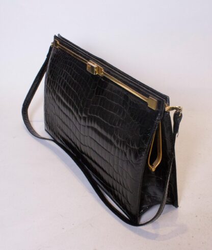 Vintage Bon Gout Black Crocodile Bag - Image 2