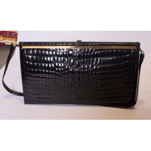 Vintage Bon Gout Black Crocodile Bag