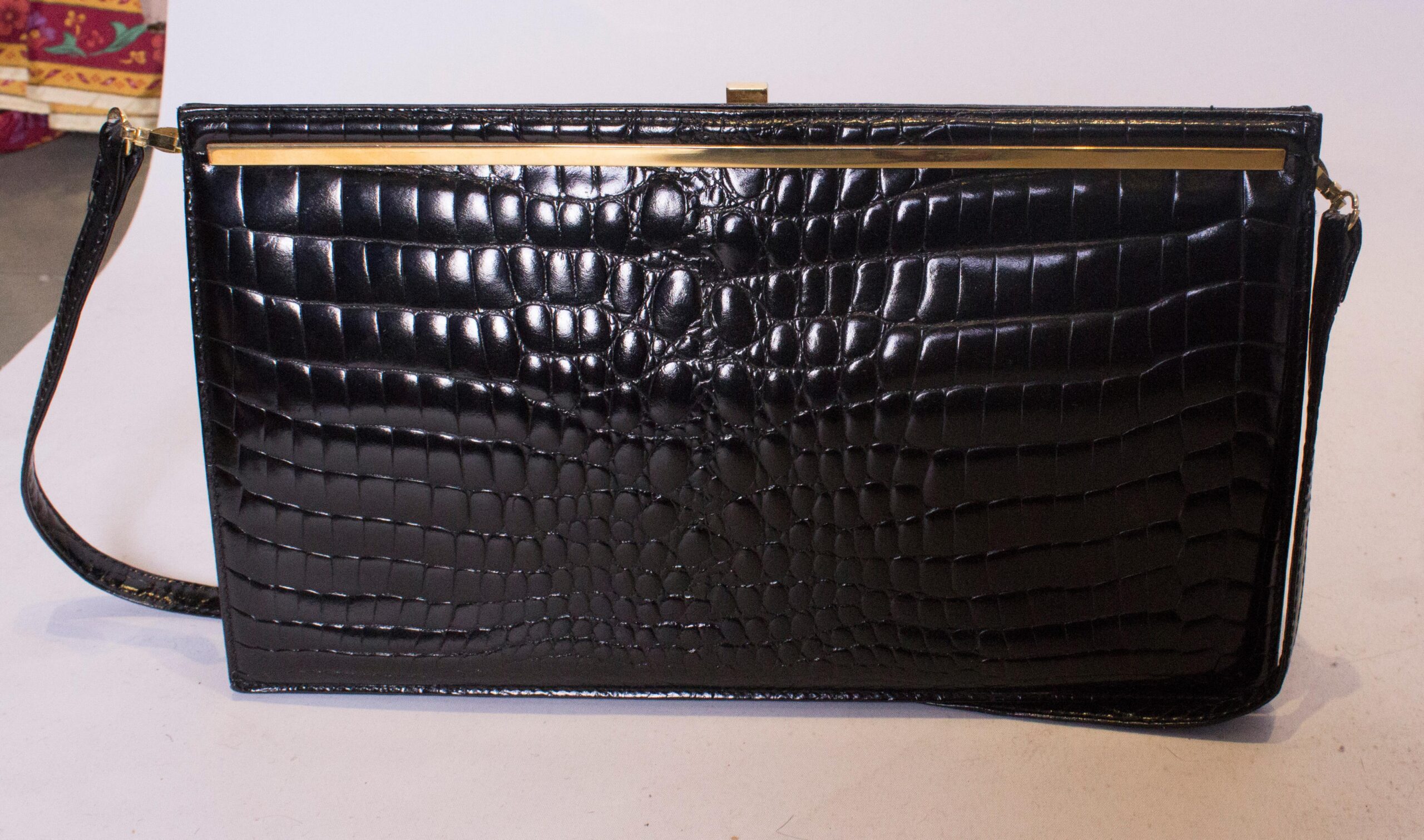 Vintage Bon Gout Black Crocodile Bag