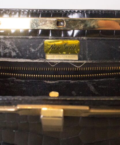 Vintage Bon Gout Black Crocodile Bag - Image 6