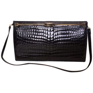 Vintage Bon Gout Black Crocodile Bag