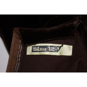 Vintage Brown Velvet Party Dress with Drop Waist