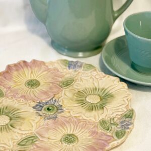 1950's Retro tufted jacquard upholstered dining chairs