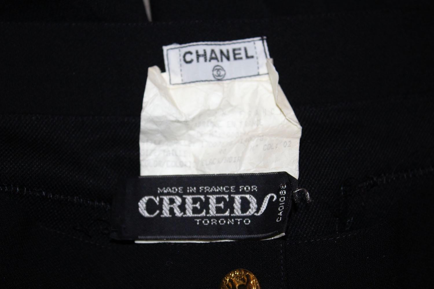 Vintage Chanel Back Wool Crepe Trousers