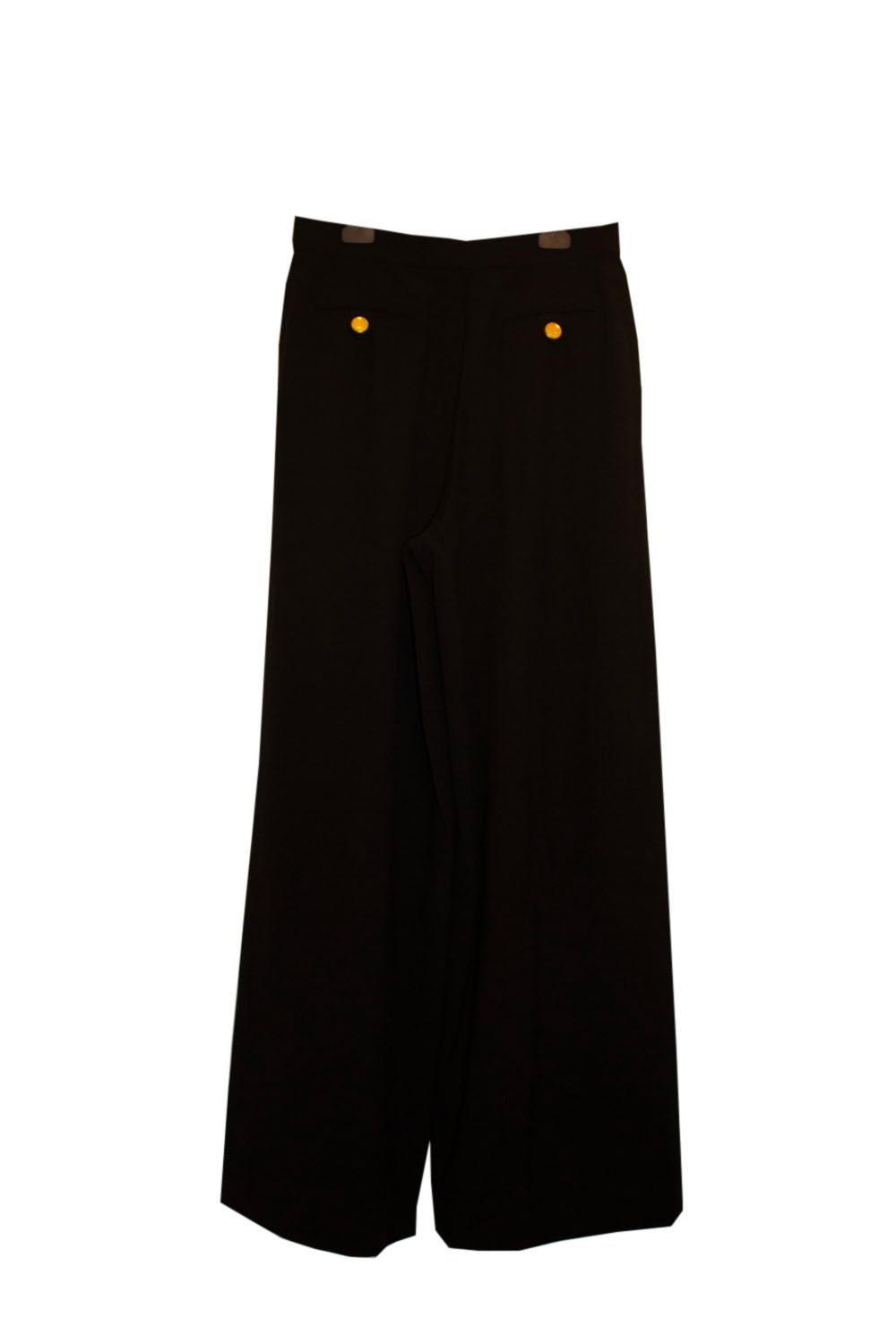 Vintage Chanel Back Wool Crepe Trousers