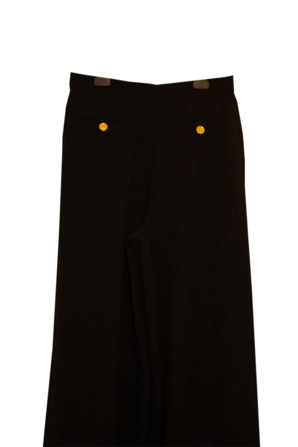 Vintage Chanel Back Wool Crepe Trousers