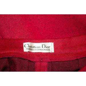 Vintage Christian Dior Red Wool Skirt