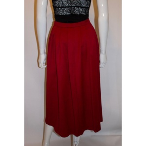 Vintage Christian Dior Red Wool Skirt