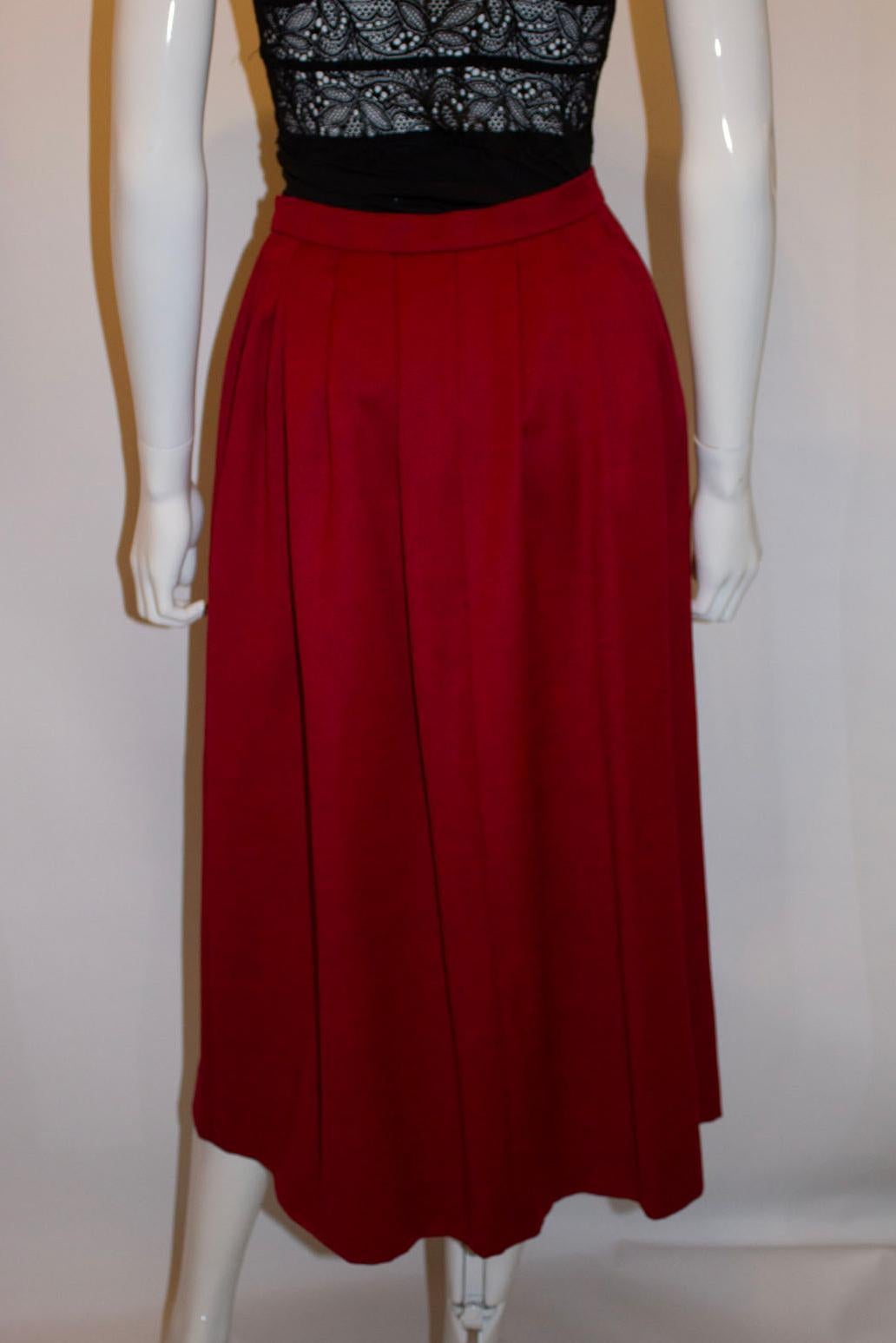 Vintage Christian Dior Red Wool Skirt