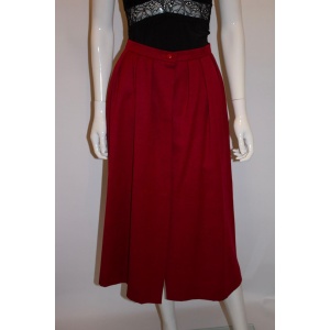 Vintage Christian Dior Red Wool Skirt