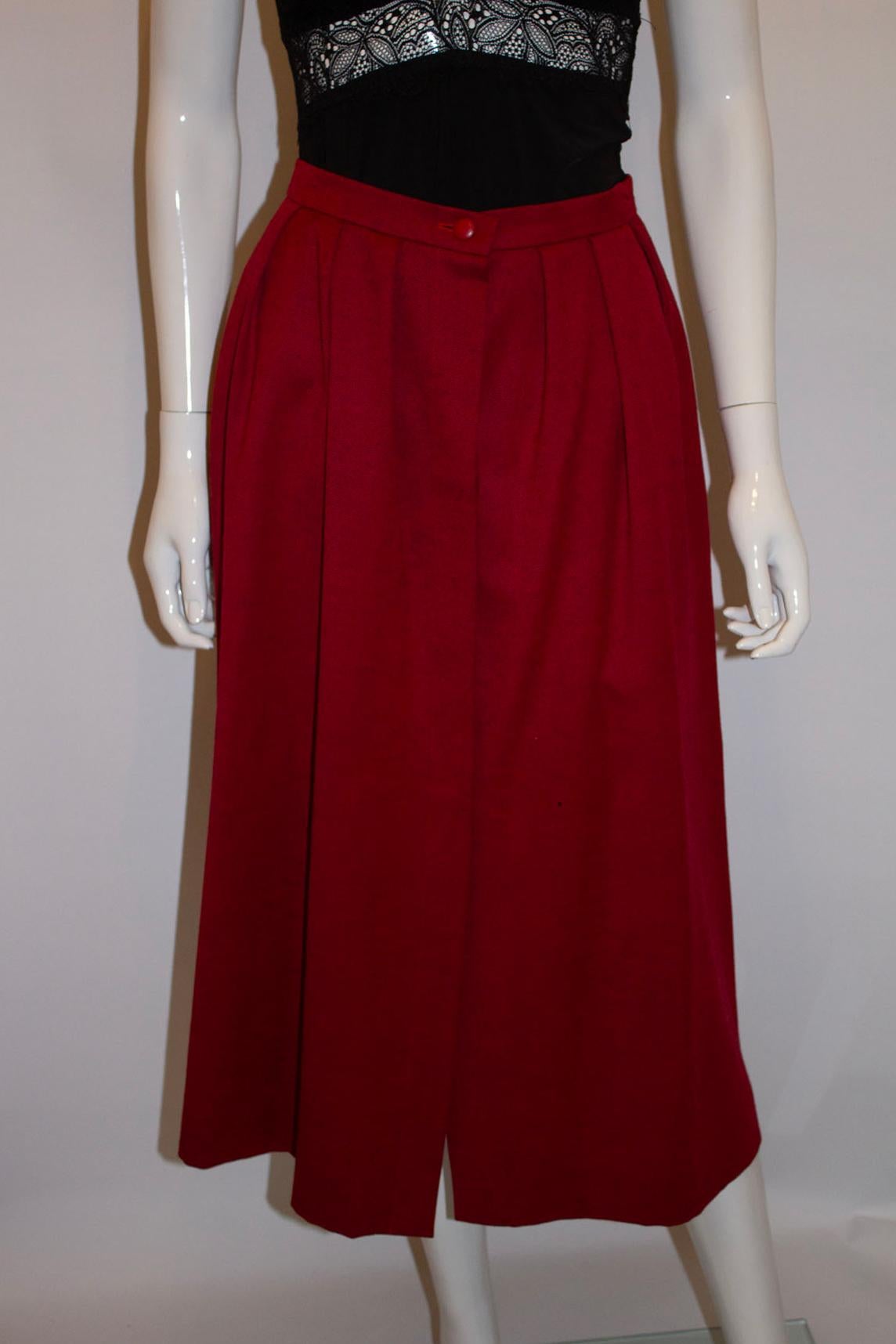 Vintage Christian Dior Red Wool Skirt