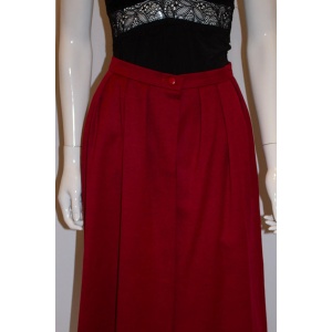 Vintage Christian Dior Red Wool Skirt