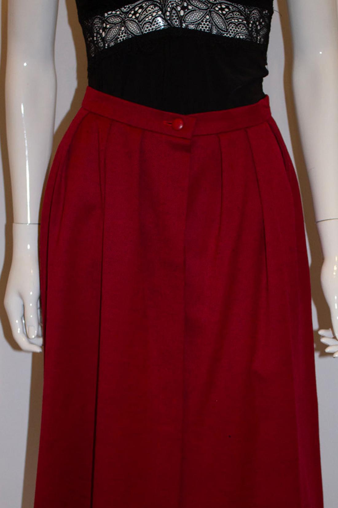 Vintage Christian Dior Red Wool Skirt