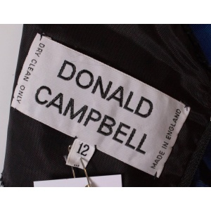 Vintage Donald Campbell Blue and Black Cocktail Dress