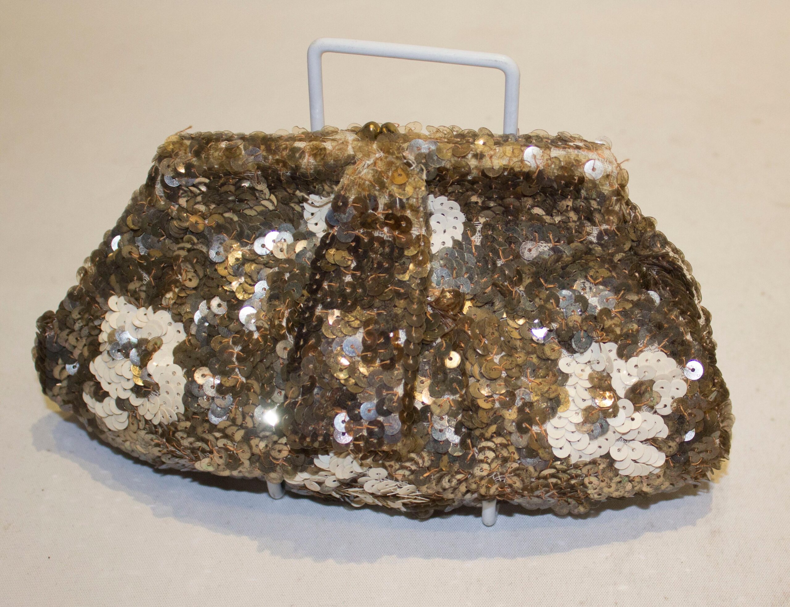 Vintage Gold , Bronze and Cream Sequin Purse