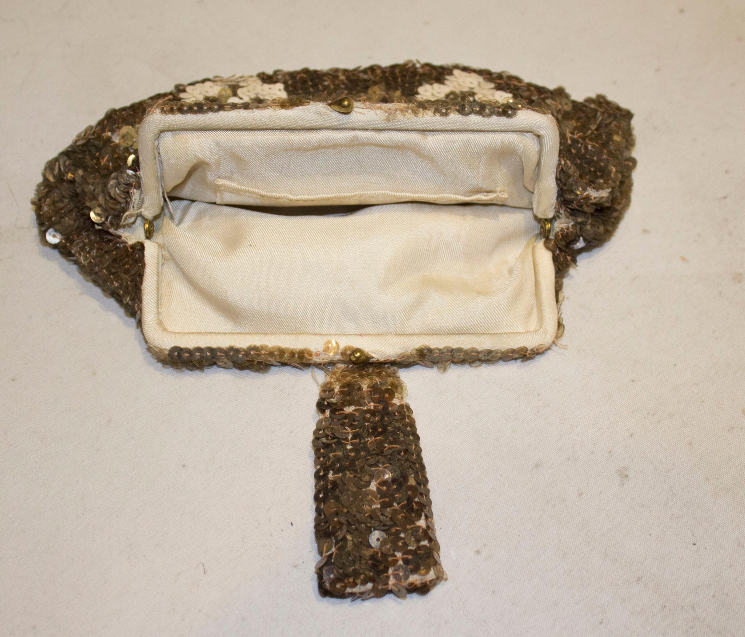 Vintage Gold , Bronze and Cream Sequin Purse