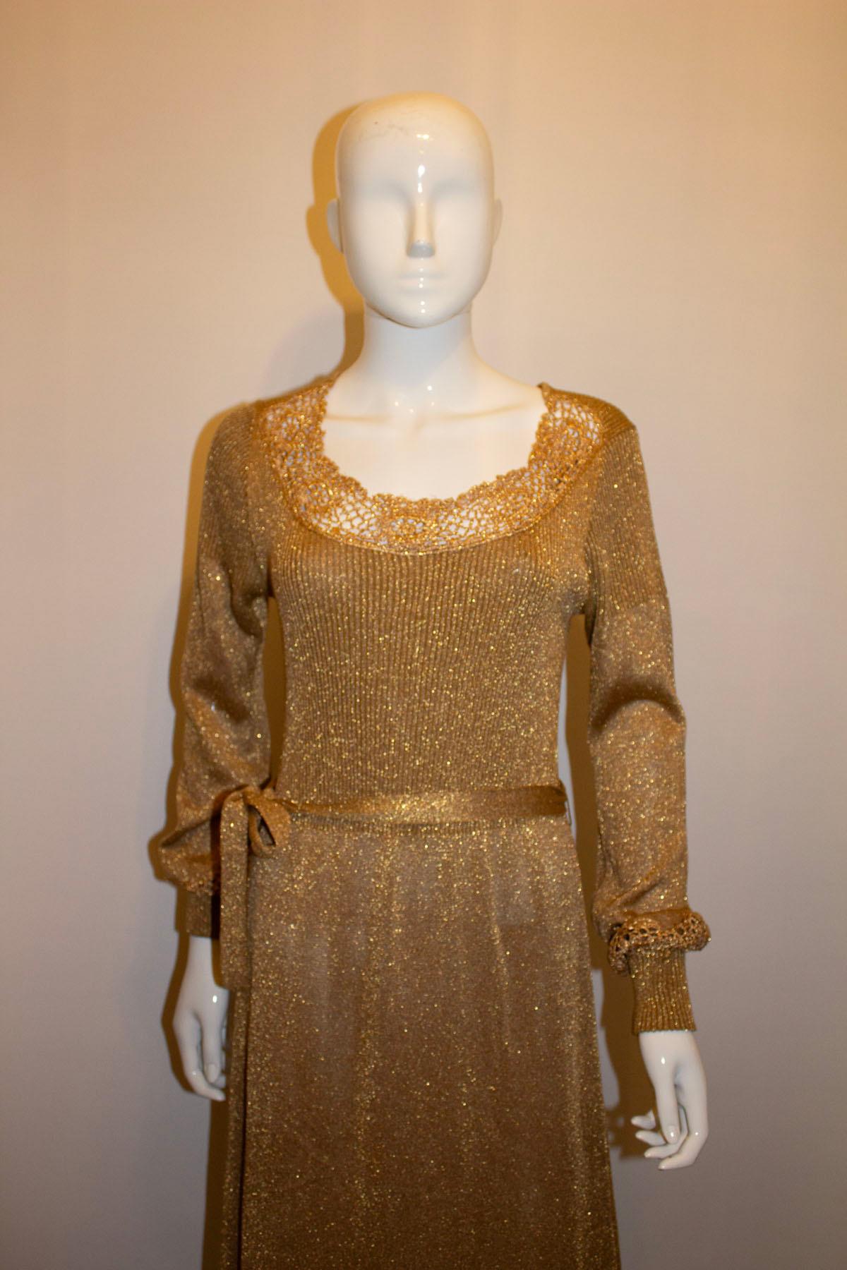 Vintage Gold Knit Dress