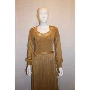 Vintage Gold Knit Dress