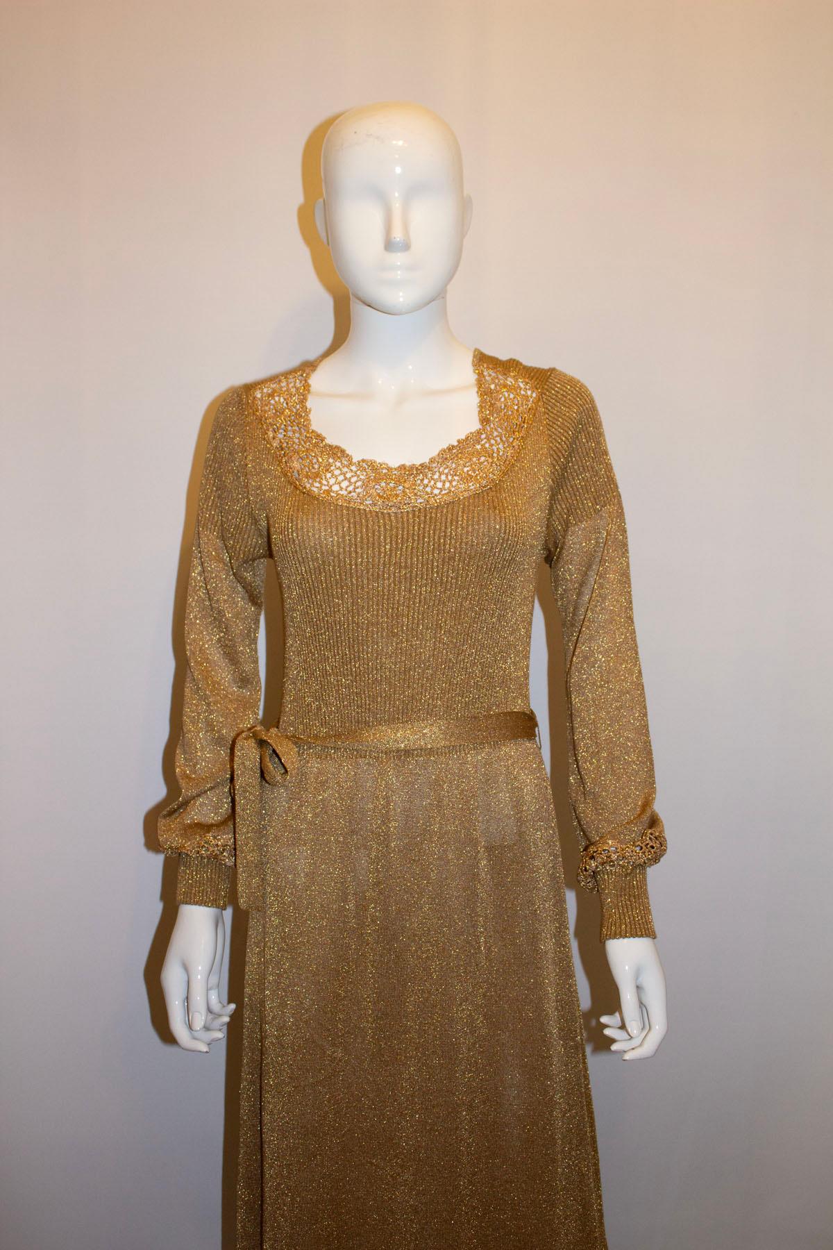 Vintage Gold Knit Dress