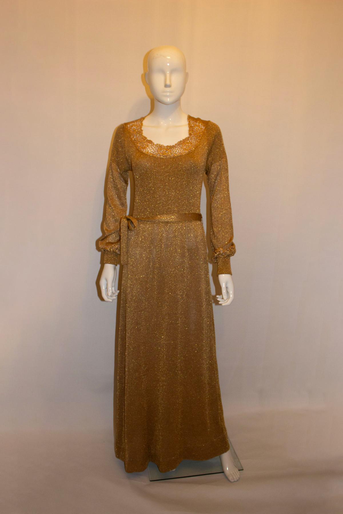 Vintage Gold Knit Dress