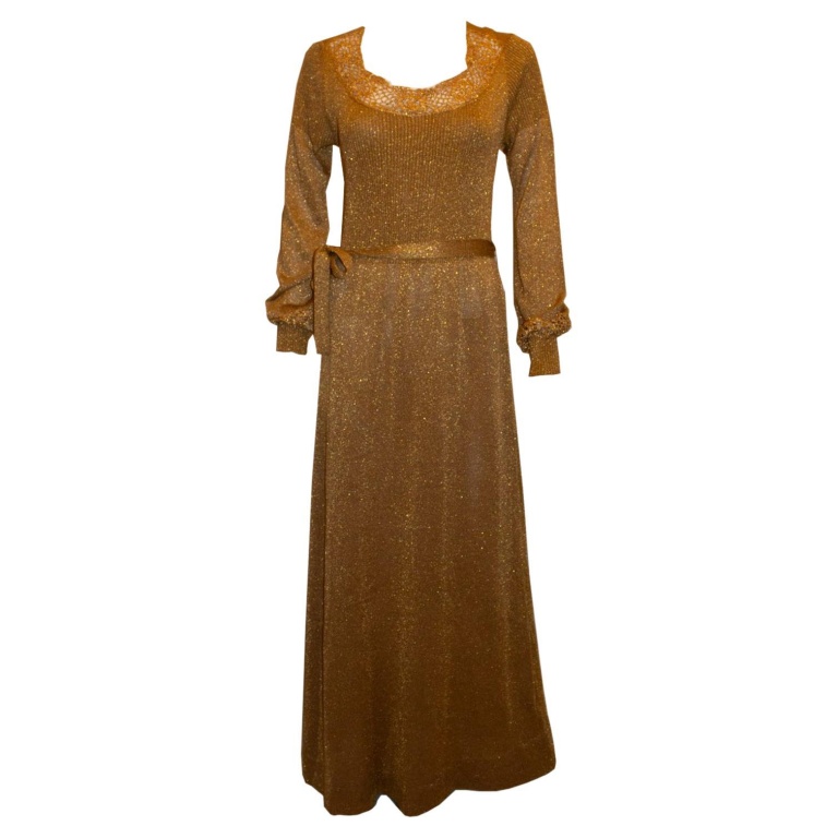Vintage Gold Knit Dress