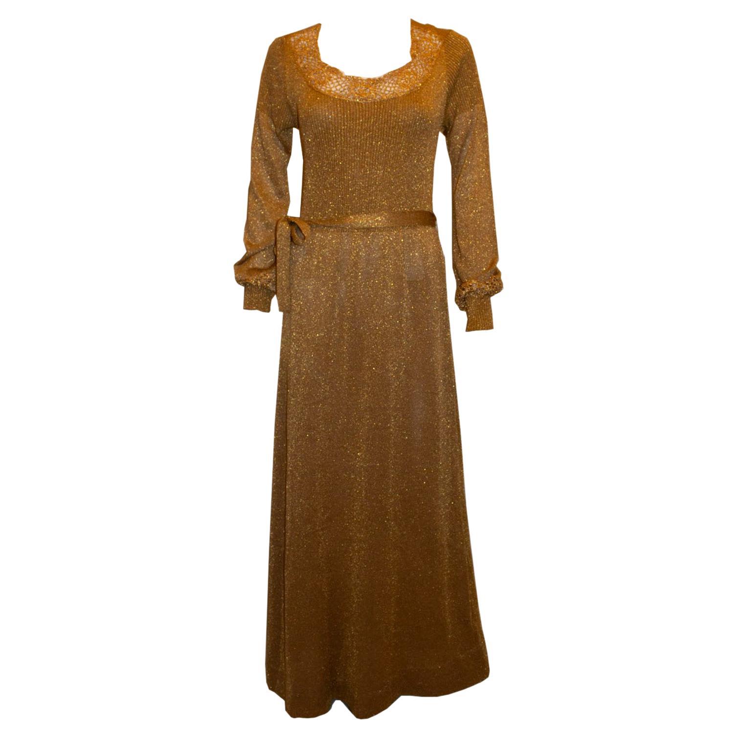 Vintage Gold Knit Dress
