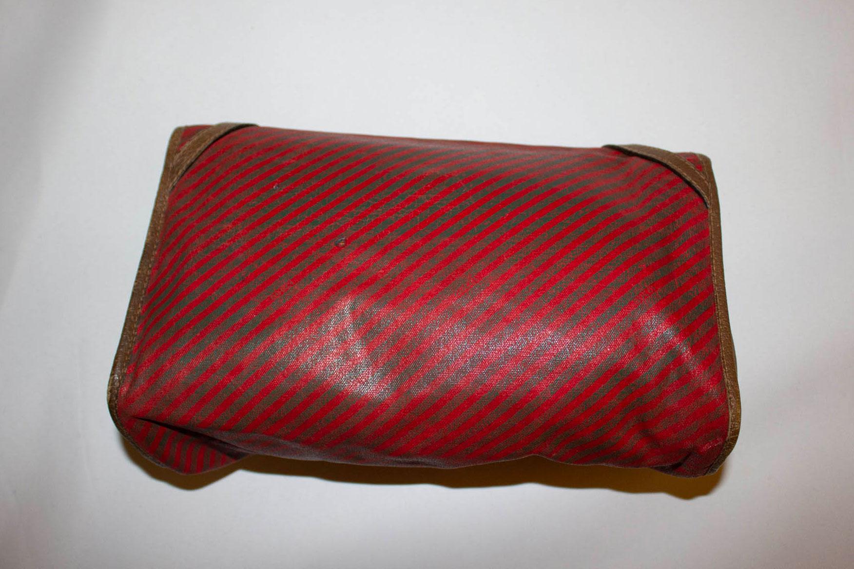 Vintage Gucci Clutch Bag with Fold Over Front and Leather Detail