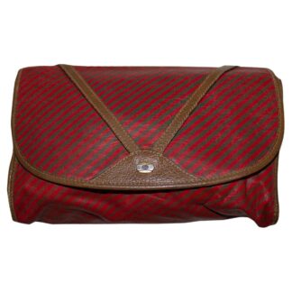 Vintage Gucci Clutch Bag with Fold Over Front and Leather Detail