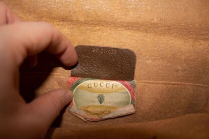 Vintage Gucci Clutch Bag with Fold Over Front and Leather Detail - Image 6