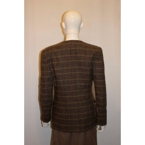 Vintage Liberty of London Brown Wool Skirt Suit