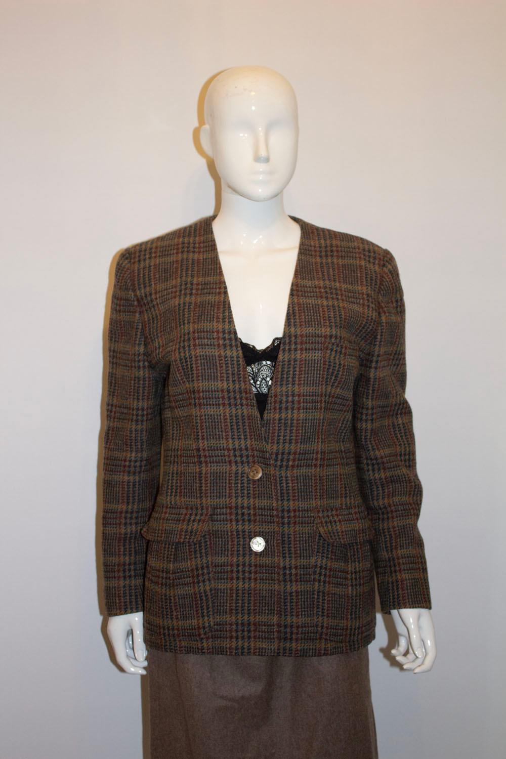 Vintage Liberty of London Brown Wool Skirt Suit