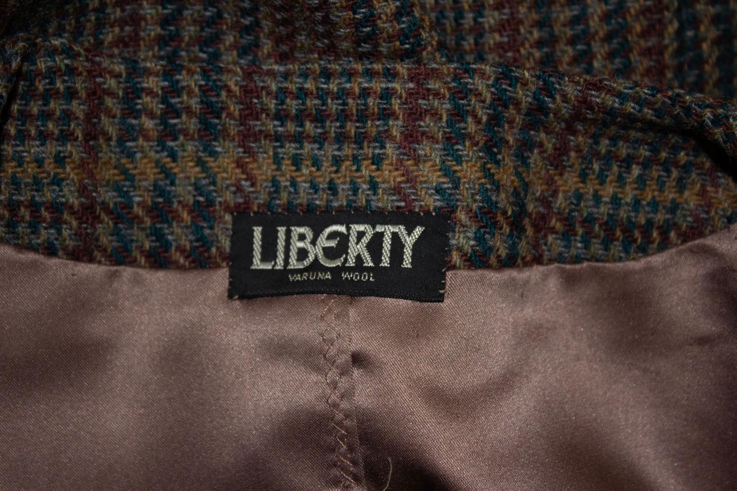 Vintage Liberty of London Brown Wool Skirt Suit