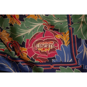 Vintage Liberty Silk Scarf with Leaf Print