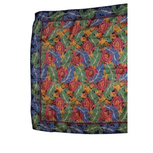 Vintage Liberty Silk Scarf with Leaf Print