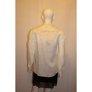 Vintage Linen and Lace Blouse by Ralph Lauren