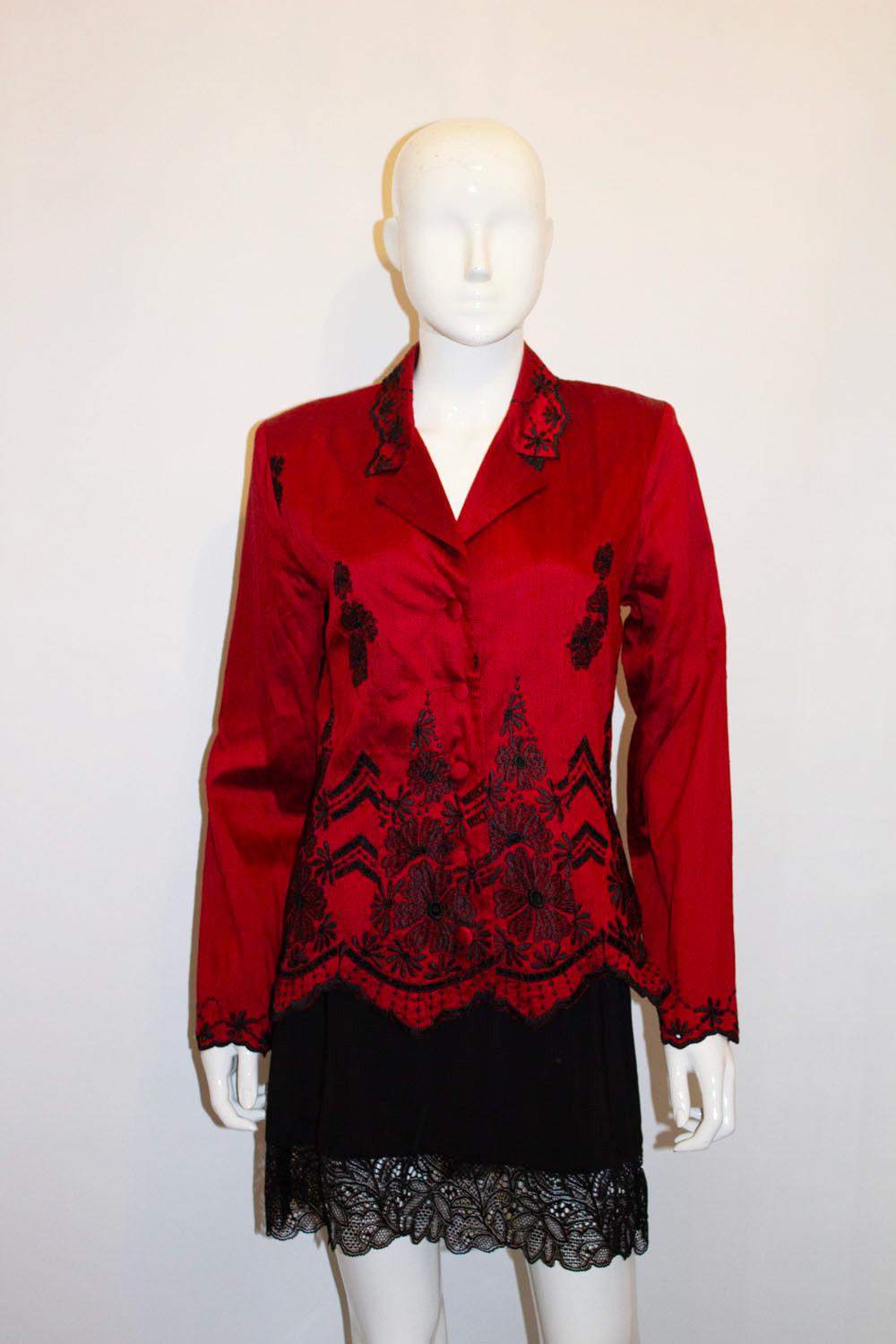Vintage Monsoon Silk Jacket with wonderful embroidery